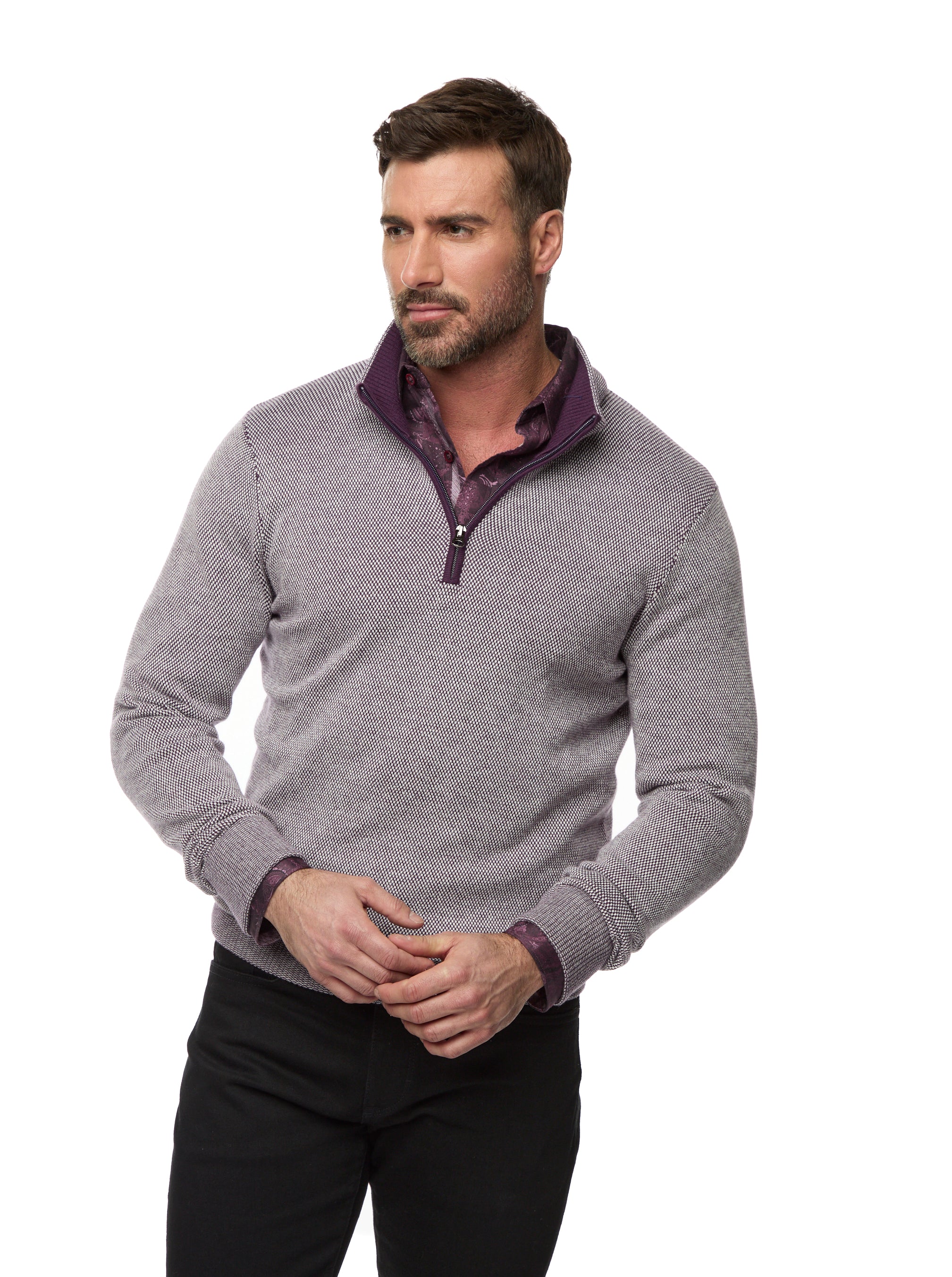 SHANE 1/4 ZIP SWEATER BIG