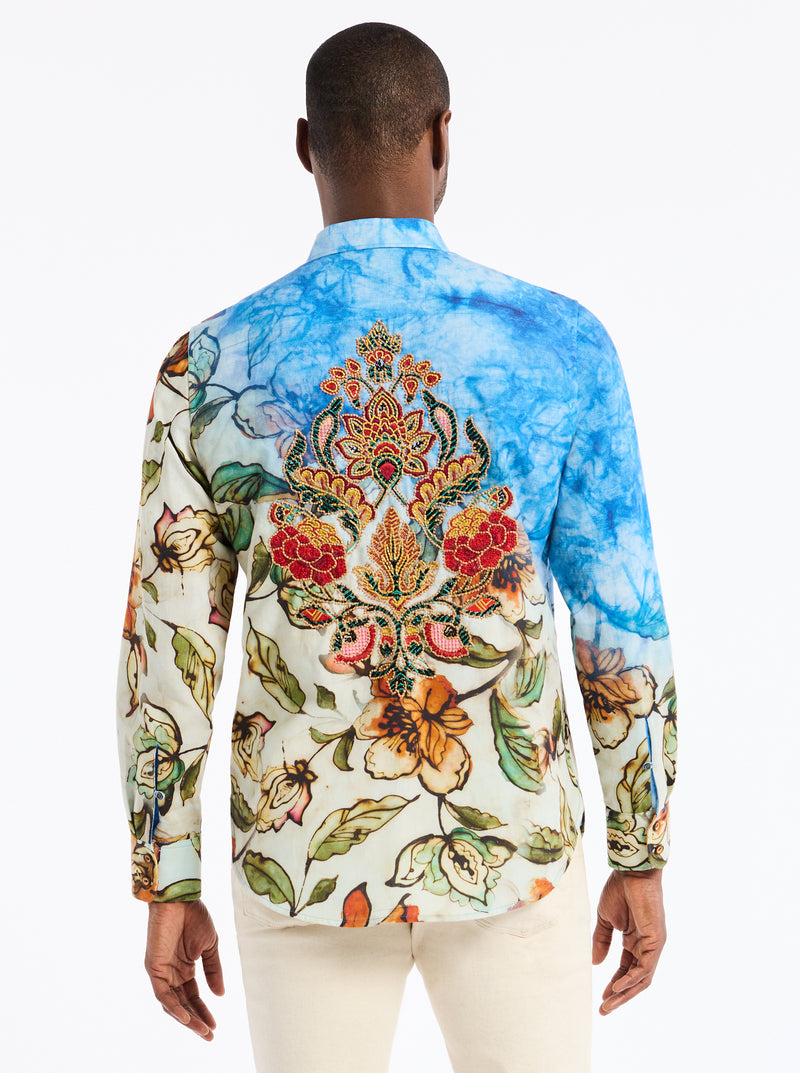 LIMITED EDITION WANDERINBLOSSOM LONG SLEEVE BUTTON DOWN SHIRT TALL