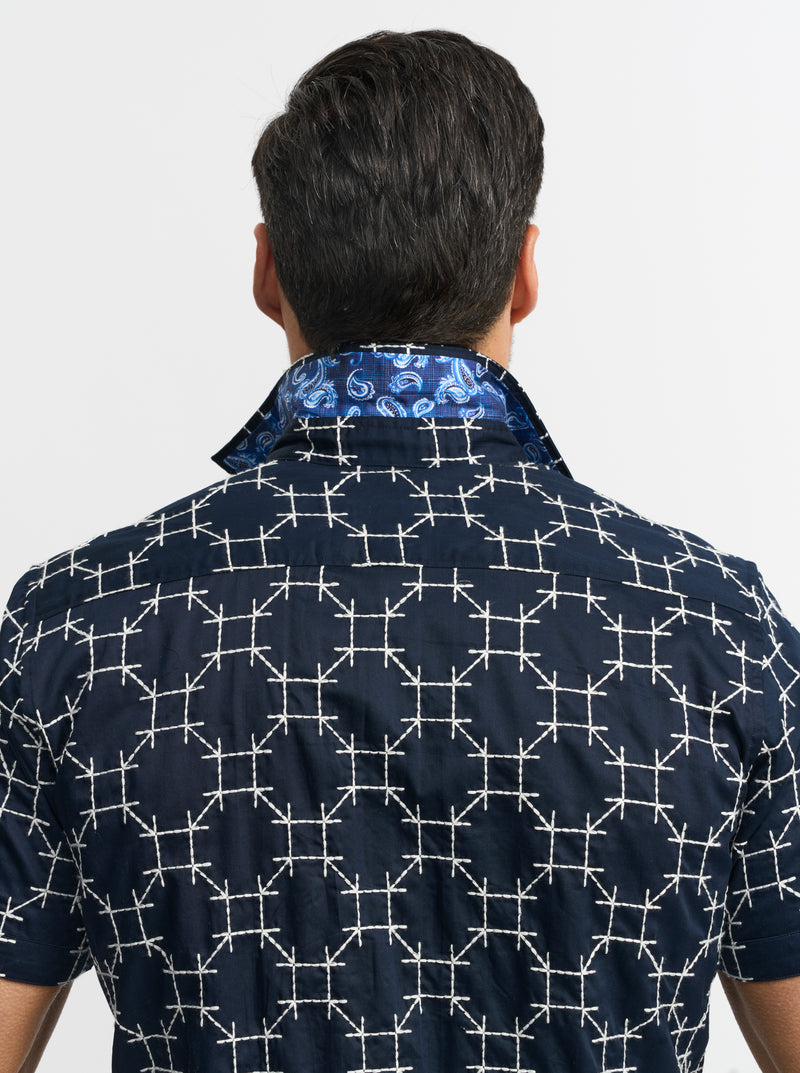 WEITZMAN SHORT SLEEVE BUTTON DOWN SHIRT