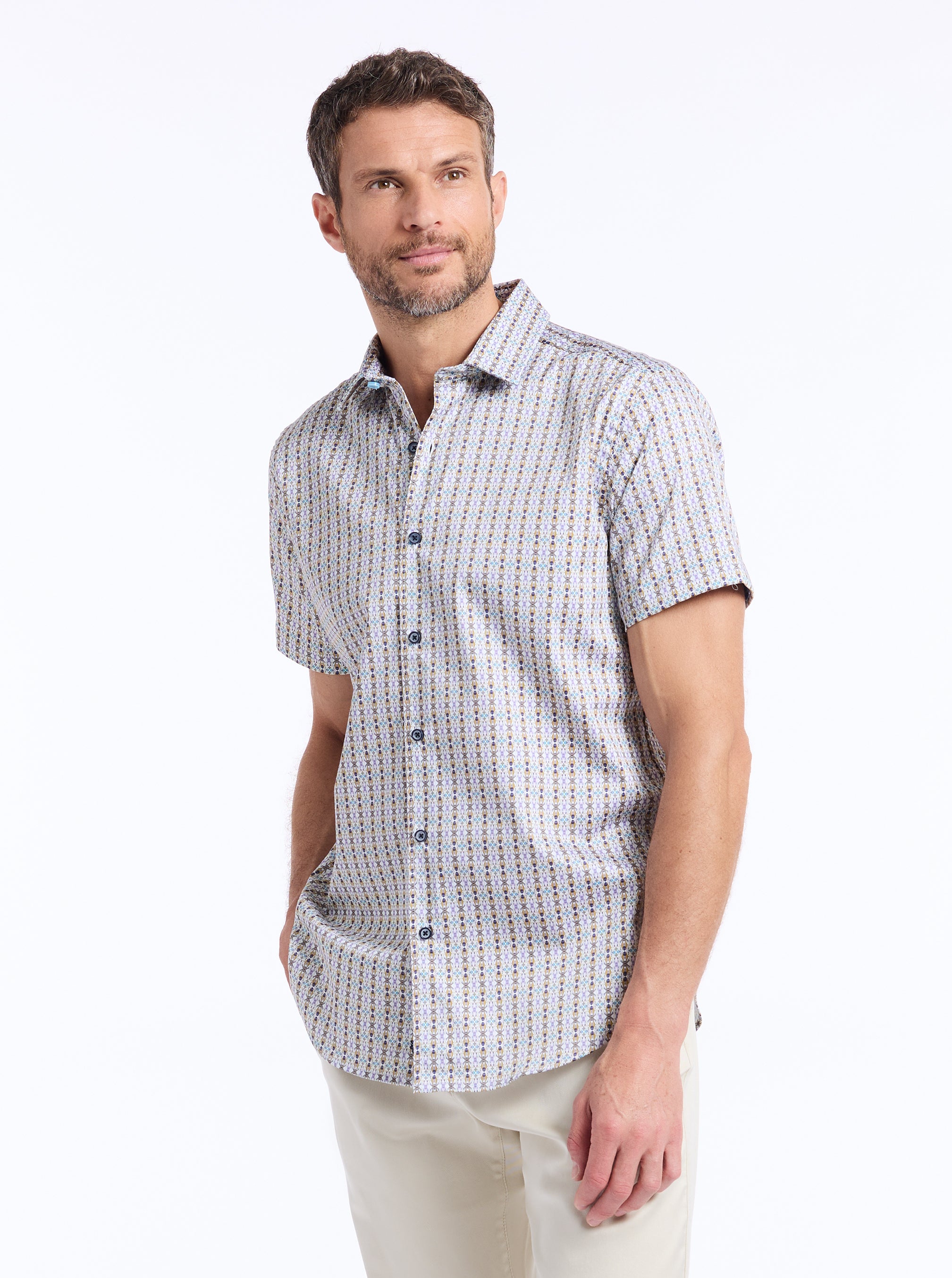ABBOTSWELL SHORT SLEEVE BUTTON DOWN SHIRT