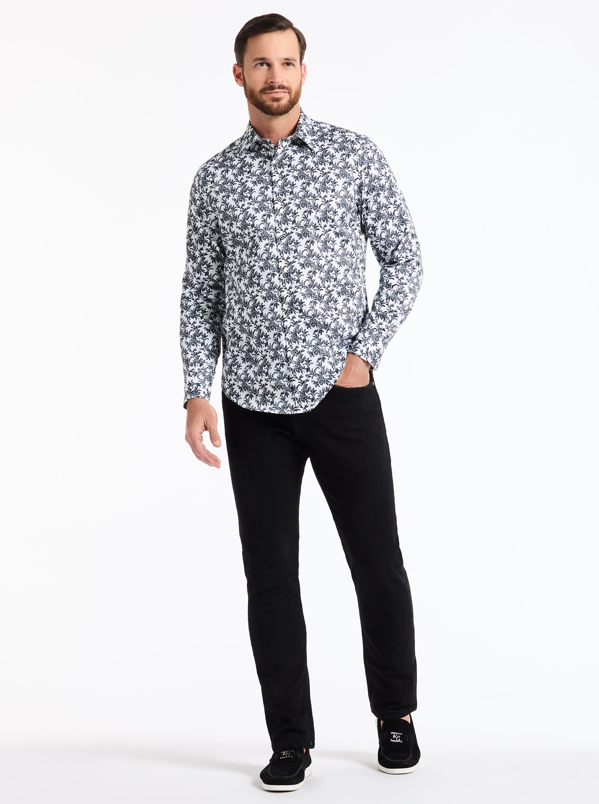 DELSON LONG SLEEVE BUTTON DOWN SHIRT