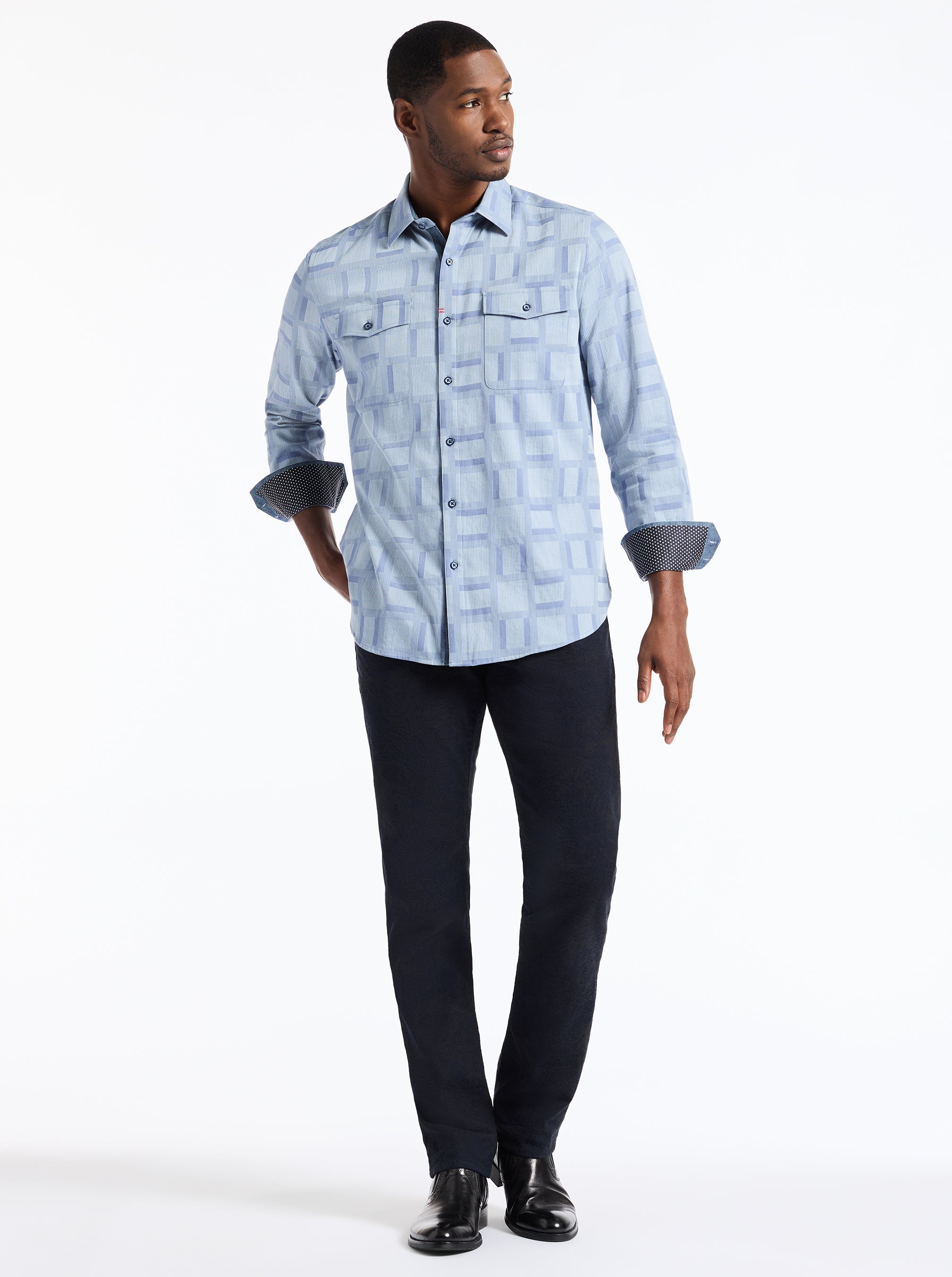 EATON LONG SLEEVE BUTTON DOWN SHIRT