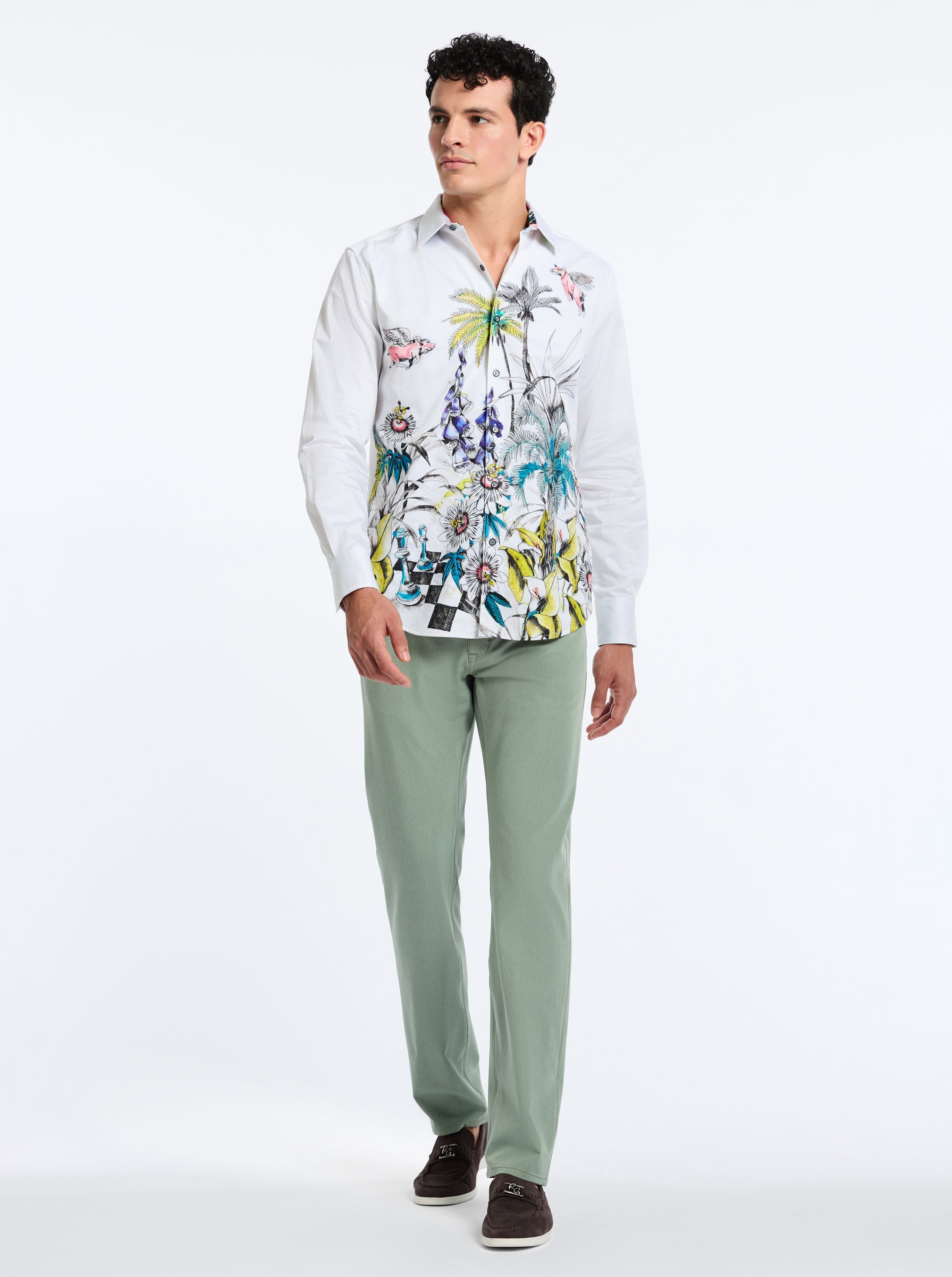 WHEN PIGS FLY LONG SLEEVE BUTTON DOWN SHIRT