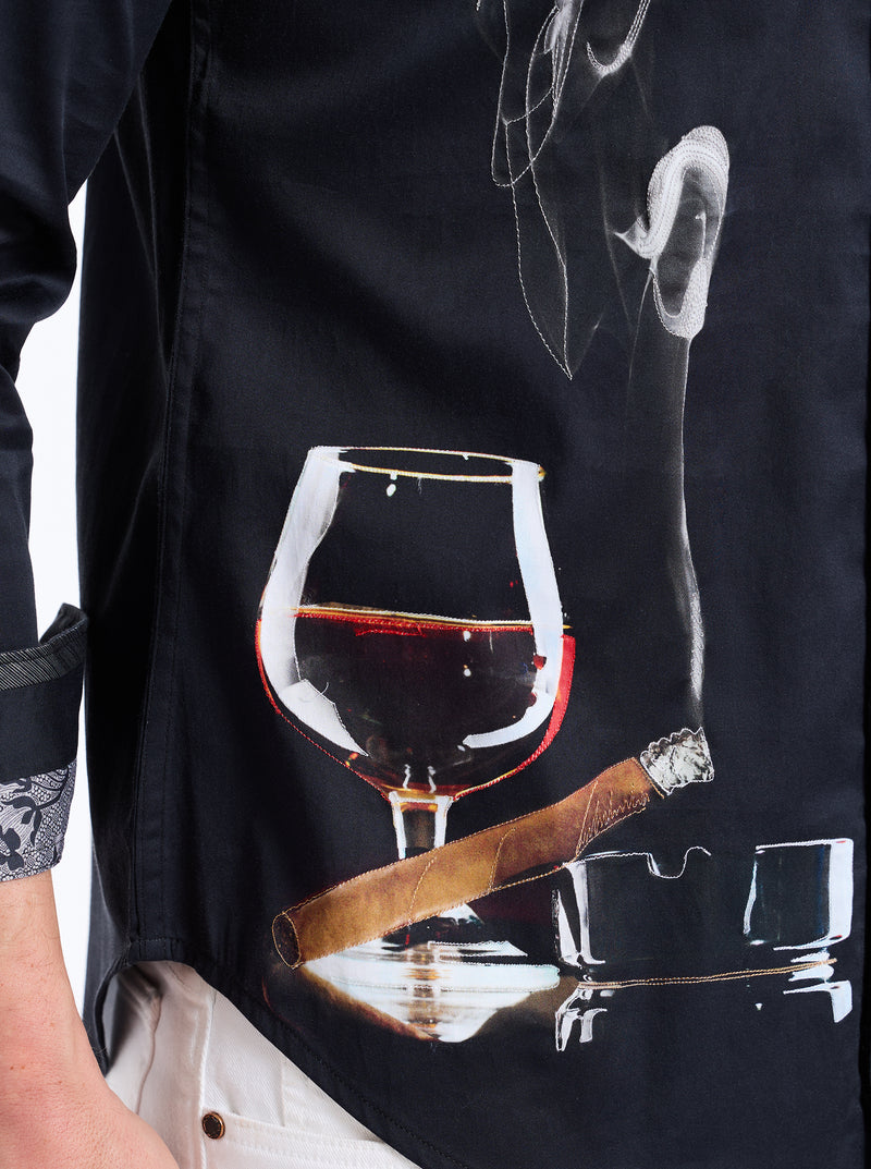 MAN CAVE LONG SLEEVE BUTTON DOWN SHIRT