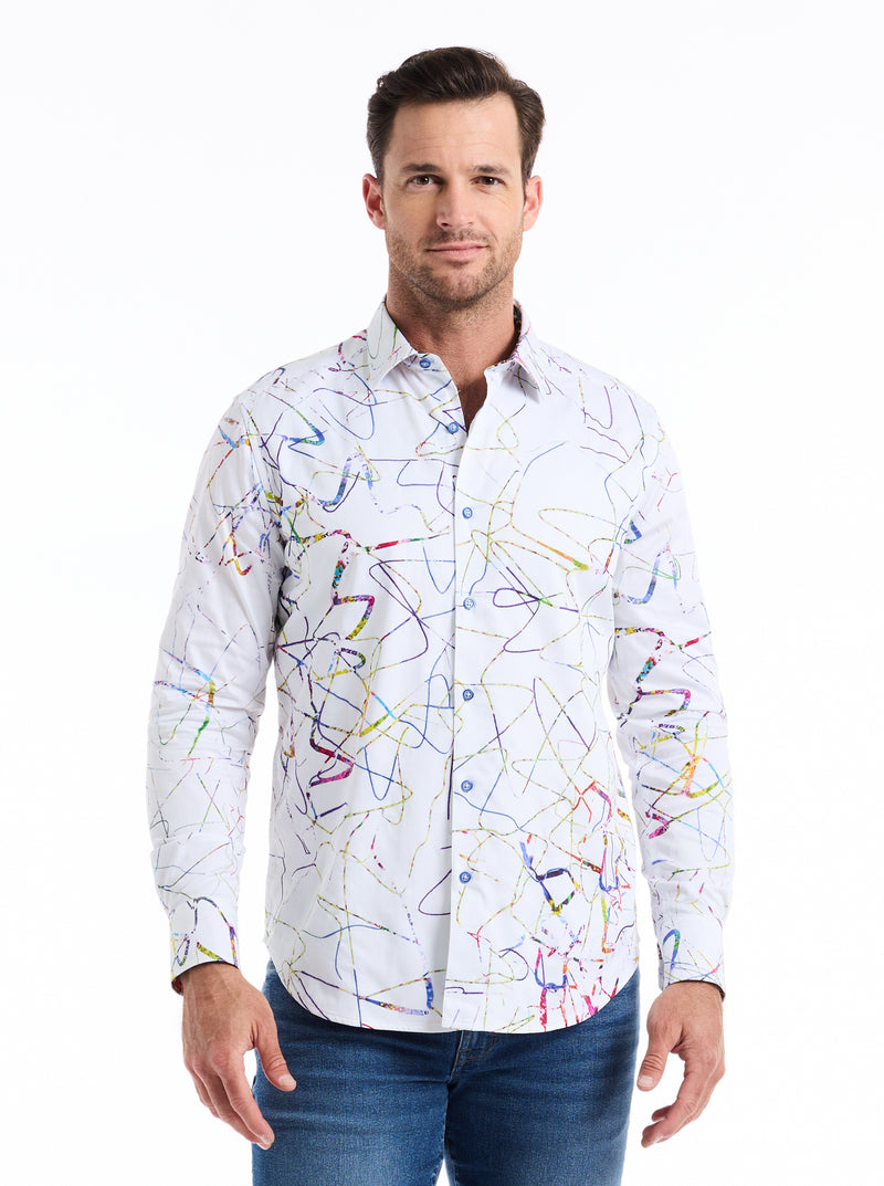 ORCHARDS LONG SLEEVE BUTTON DOWN SHIRT