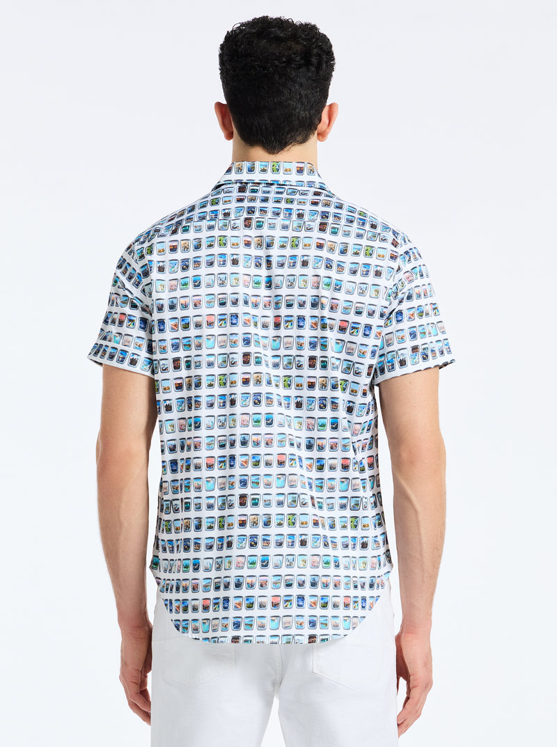 PARADIS PORTAL SHORT SLEEVE BUTTON DOWN SHIRT