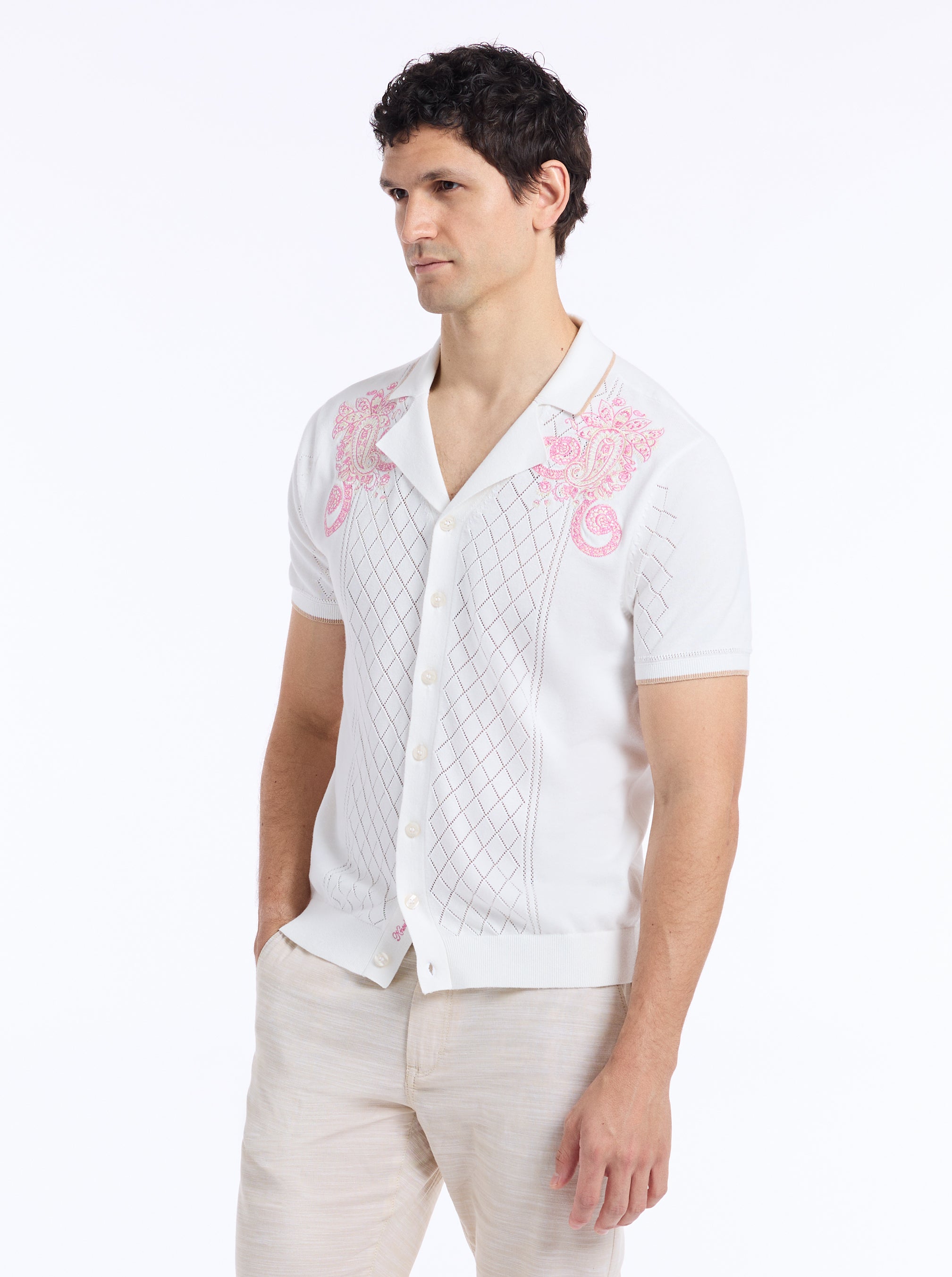 LIMITED EDITION OPULANT PAISLEY SHORT SLEEVE SWEATER