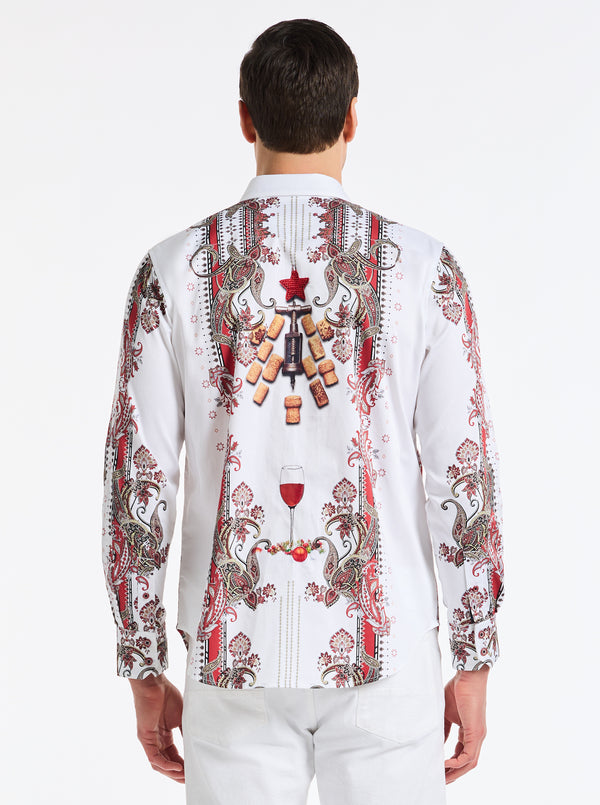 NAUGHTY & NICE LONG SLEEVE BUTTON DOWN SHIRT