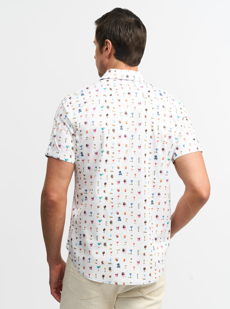 BOOZE CRUZ SHORT SLEEVE BUTTON DOWN SHIRT