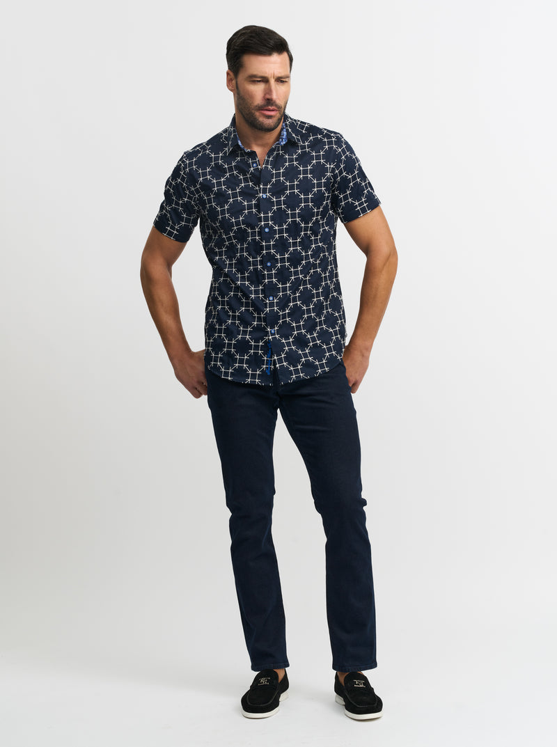 WEITZMAN SHORT SLEEVE BUTTON DOWN SHIRT