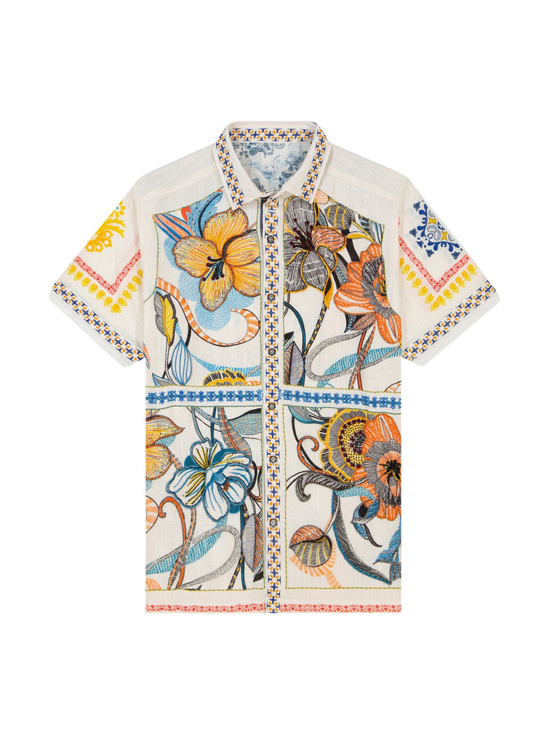 MANZU SHORT SLEEVE BUTTON DOWN SHIRT