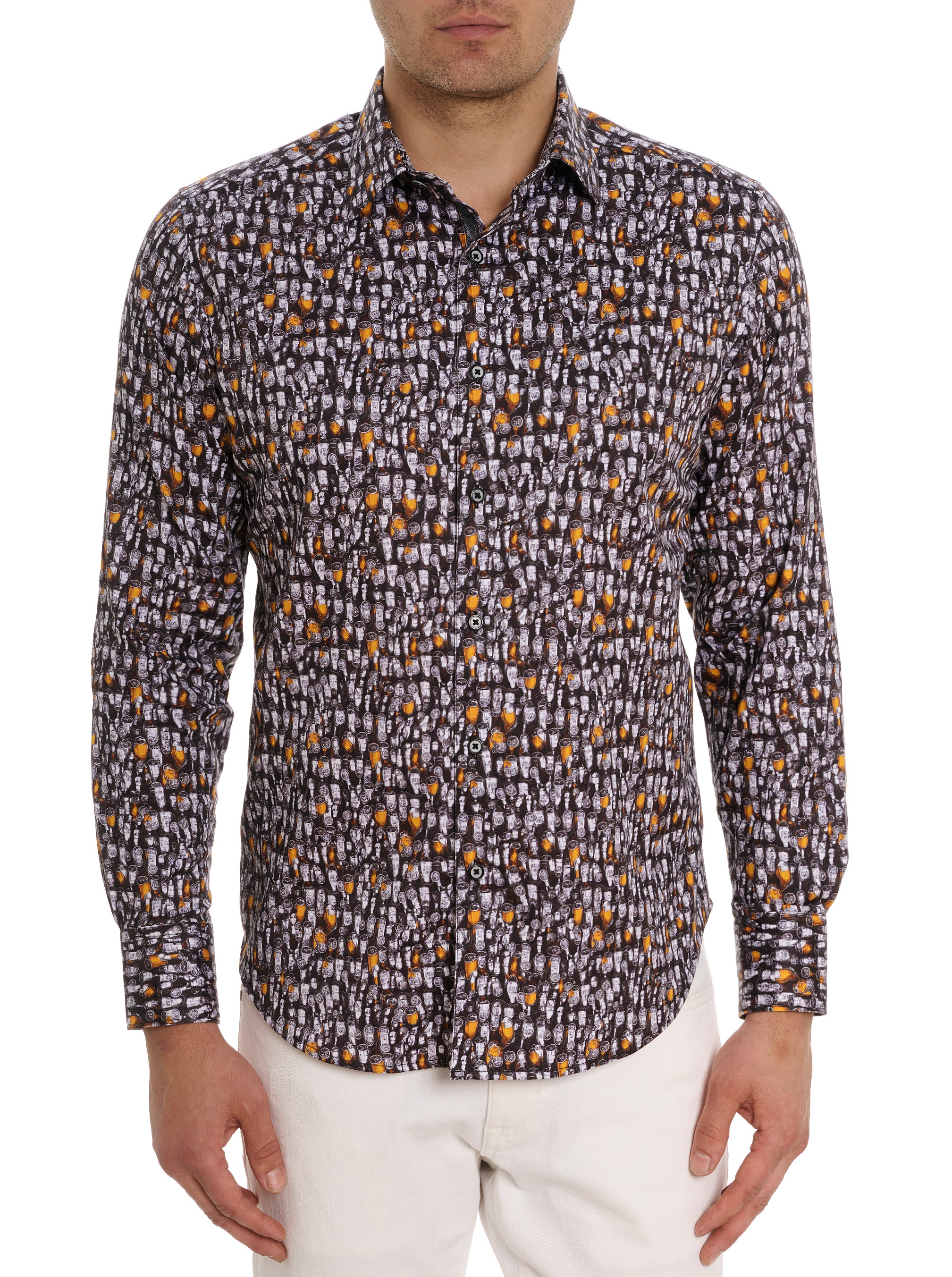 BEER BASH LONG SLEEVE BUTTON DOWN SHIRT BIG