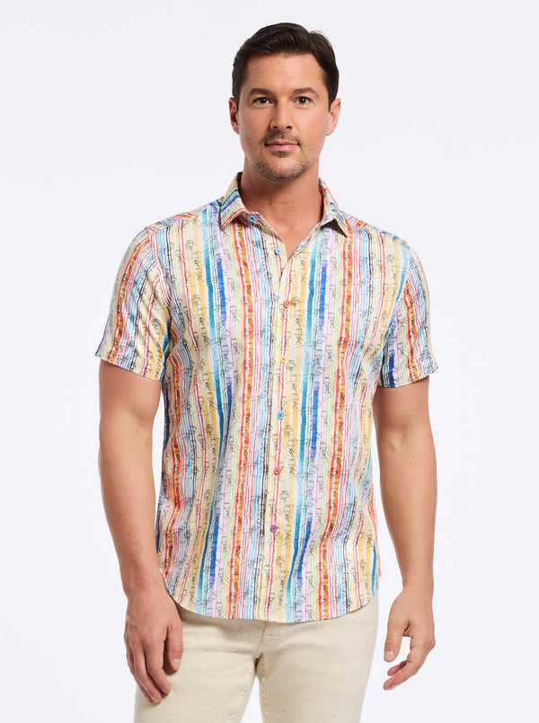 WALK THE LINE SHORT SLEEVE BUTTON DOWN SHIRT