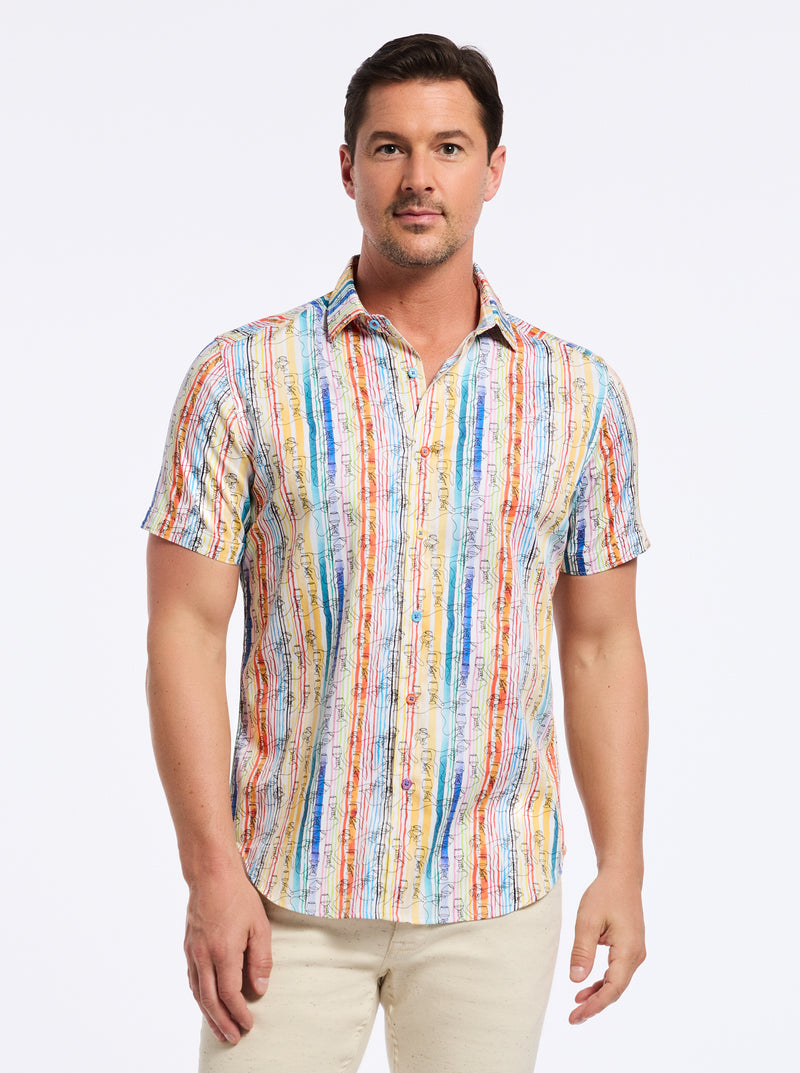 WALK THE LINE SHORT SLEEVE BUTTON DOWN SHIRT