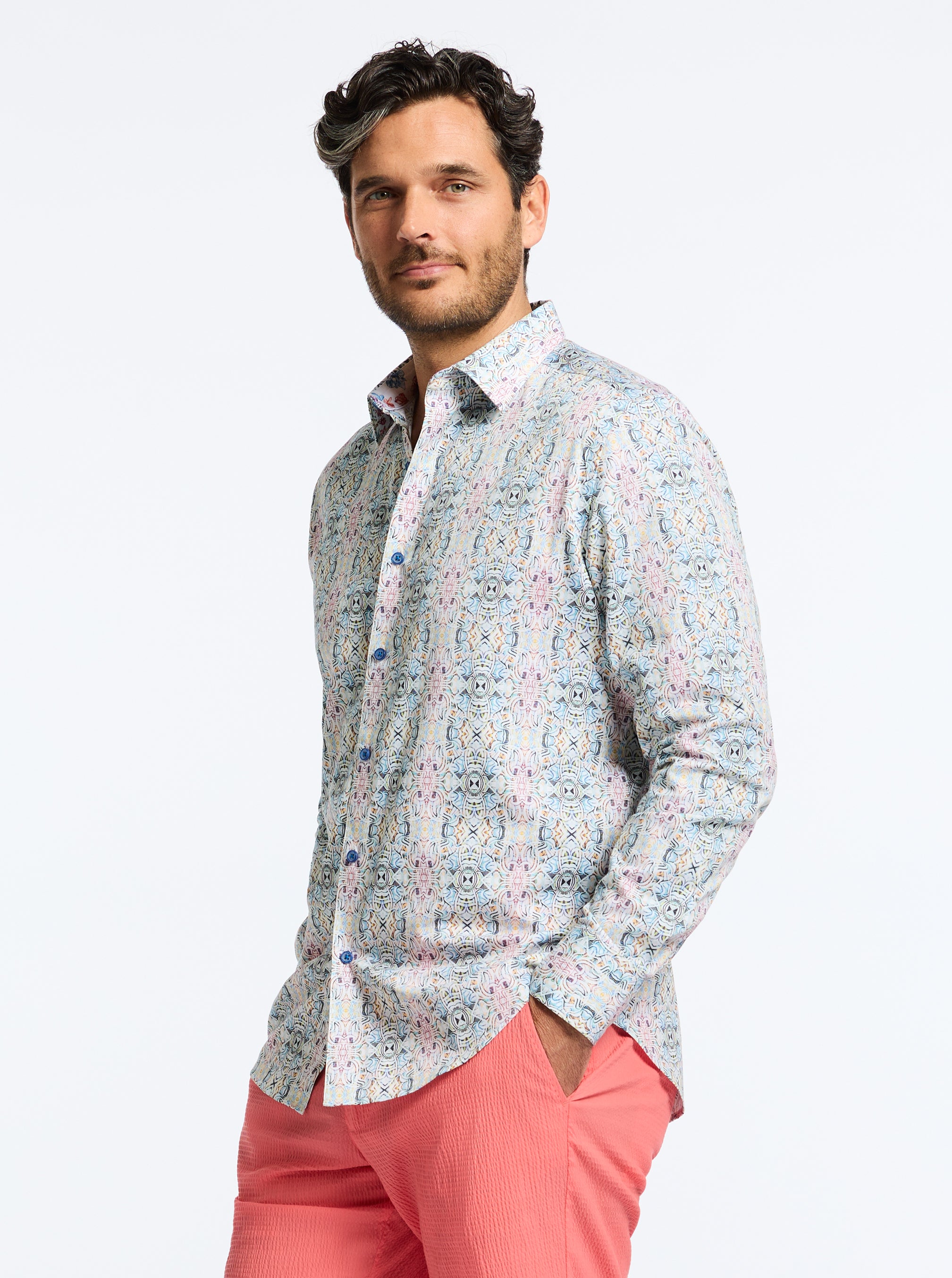 GOMERA LONG SLEEVE BUTTON DOWN SHIRT