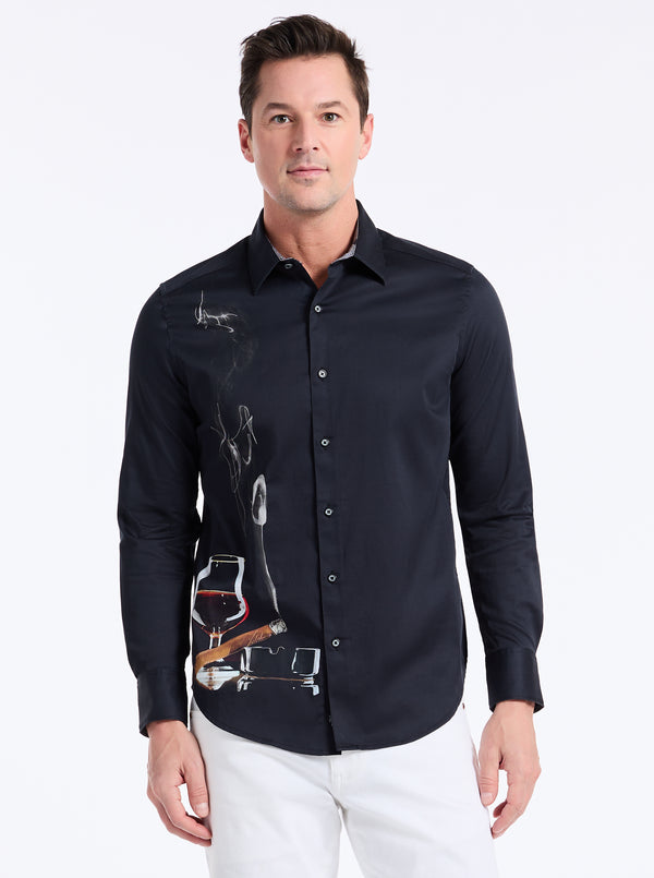 MAN CAVE LONG SLEEVE BUTTON DOWN SHIRT