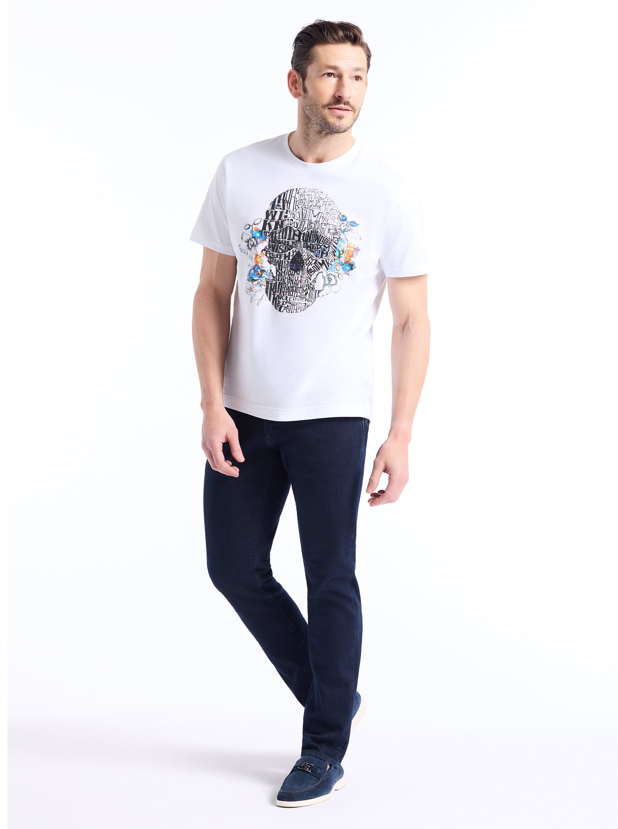 FLORAL SKULL SHORT SLEEVE T-SHIRT