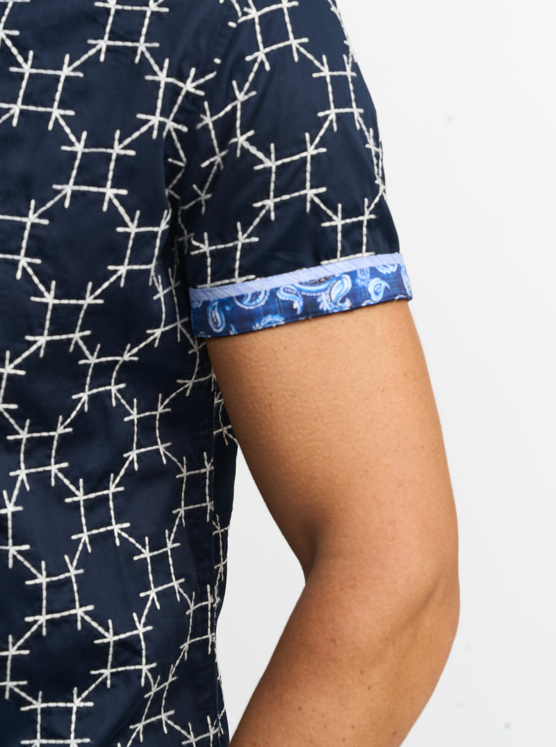 WEITZMAN SHORT SLEEVE BUTTON DOWN SHIRT