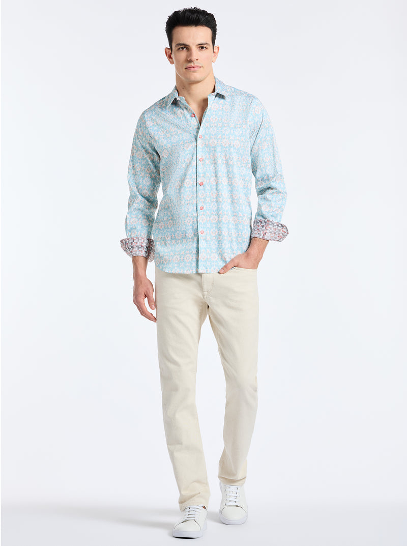 MIRAGE LONG SLEEVE BUTTON DOWN SHIRT