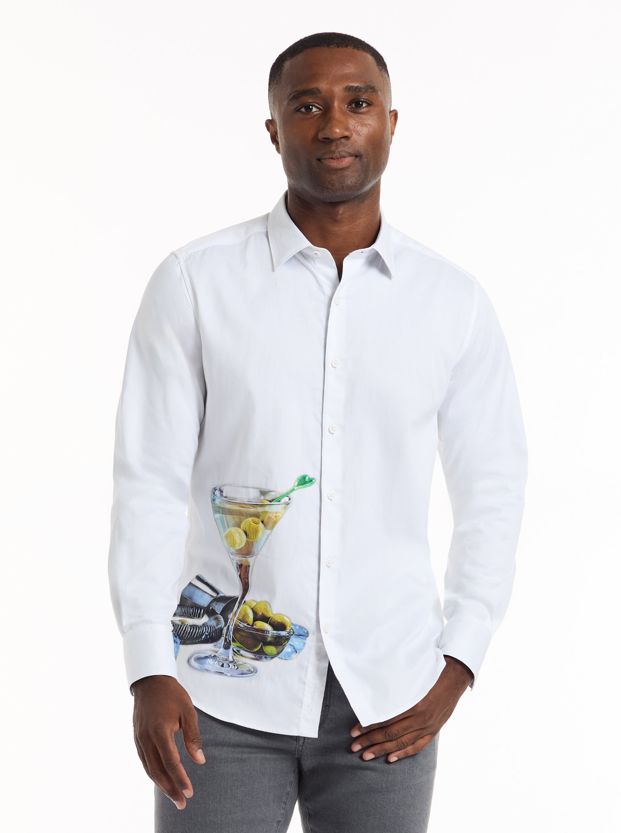 MARTINI MODE LONG SLEEVE BUTTON DOWN SHIRT