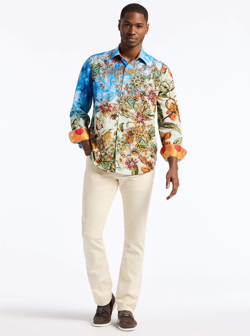 LIMITED EDITION WANDERINBLOSSOM LONG SLEEVE BUTTON DOWN SHIRT BIG