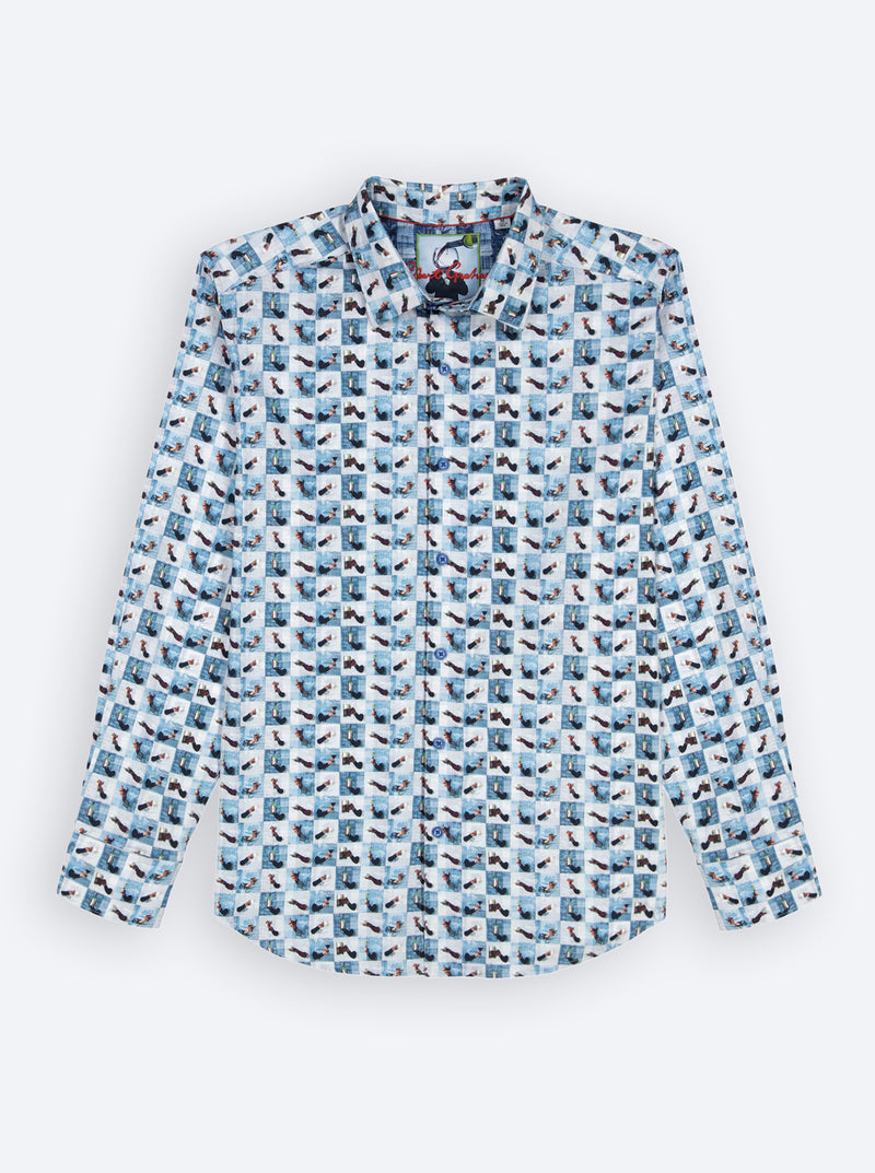 TOASTED LONG SLEEVE BUTTON DOWN SHIRT