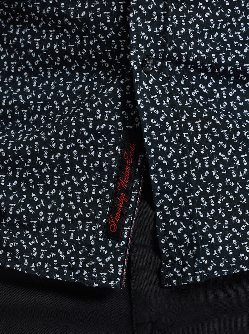 CROSSBONES SHORT SLEEVE BUTTON DOWN SHIRT