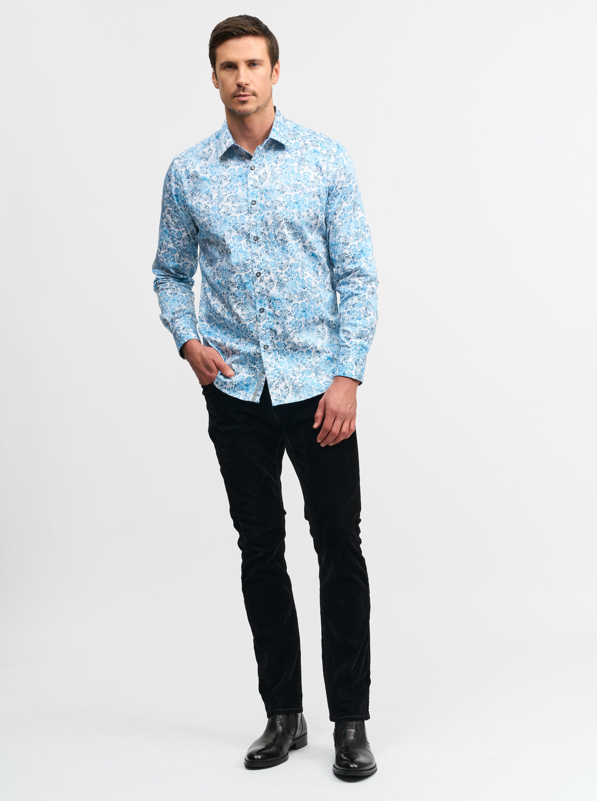DOWNING LONG SLEEVE BUTTON DOWN SHIRT