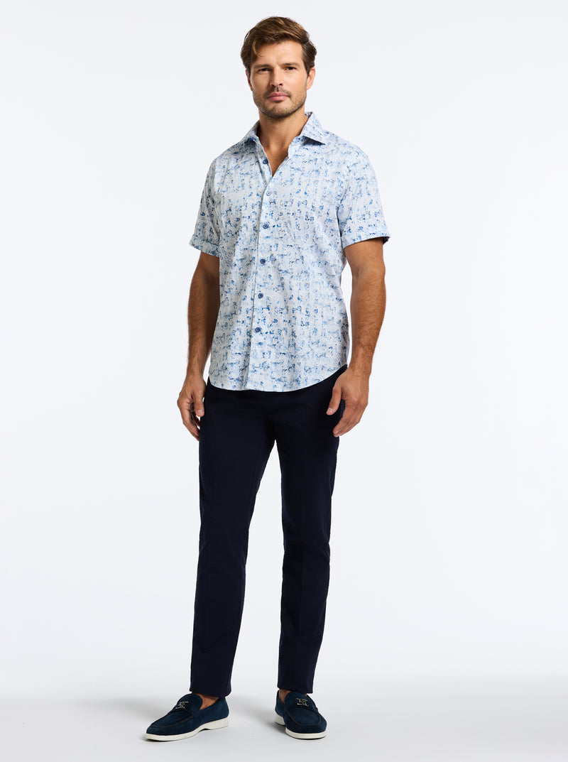 MAKEMO SHORT SLEEVE BUTTON DOWN SHIRT TALL