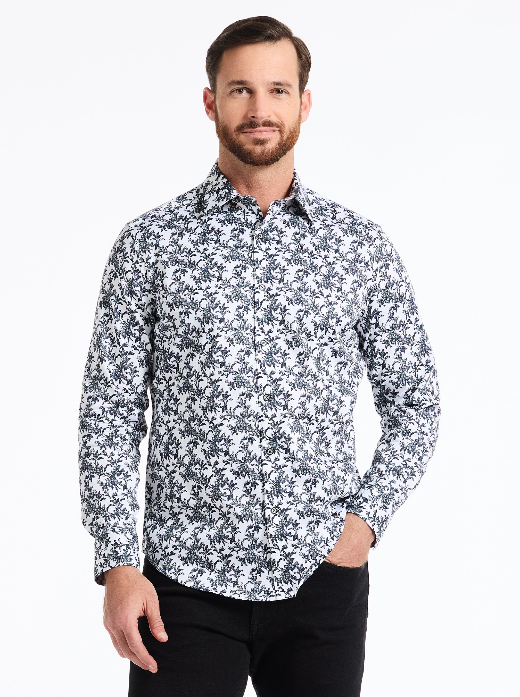 DELSON LONG SLEEVE BUTTON DOWN SHIRT