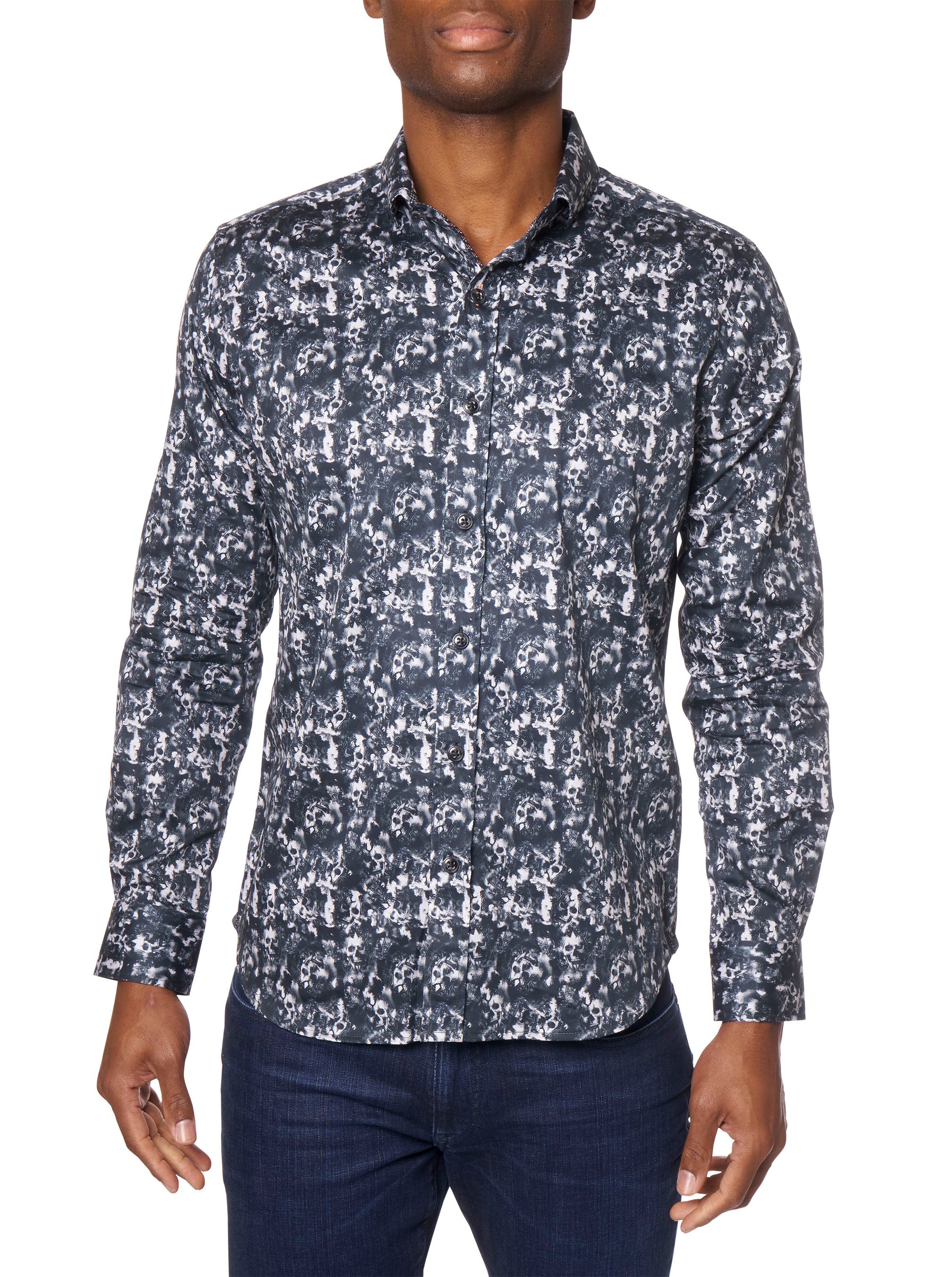 HAWKING LONG SLEEVE BUTTON DOWN SHIRT
