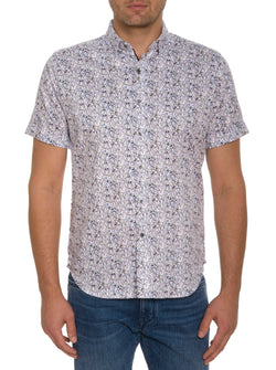 PAINTED FACES SHORT SLEEVE BUTTON DOWN