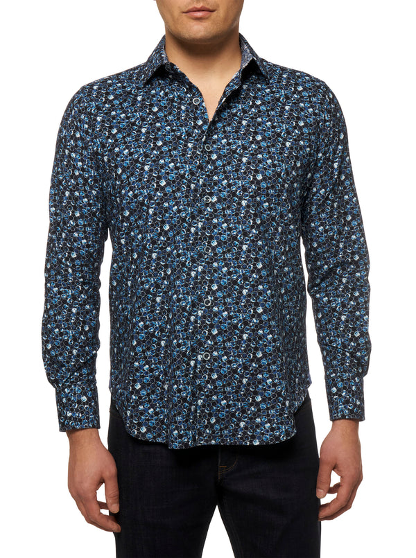 STARGAZER LONG SLEEVE BUTTON DOWN SHIRT
