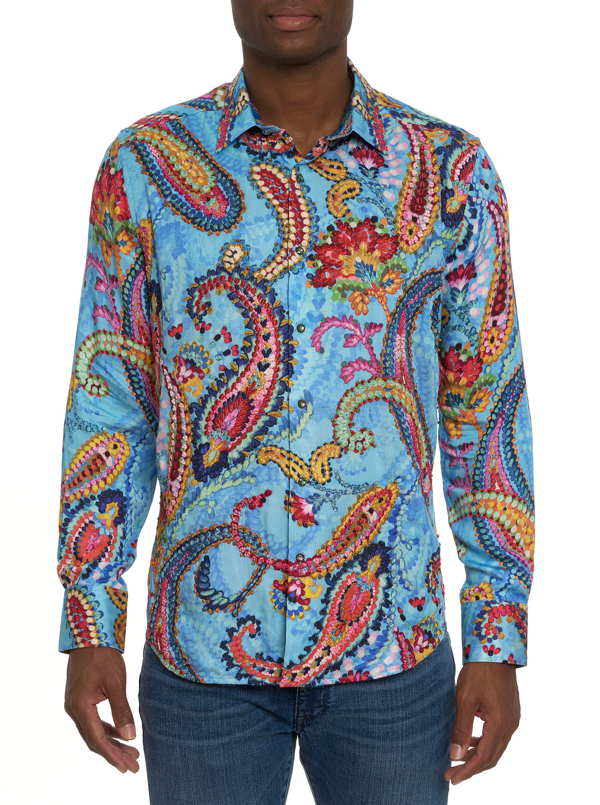 LIMITED EDITION AMAZE ME PAISLEY LONG SLEEVE BUTTON DOWN SHIRT – Robert ...