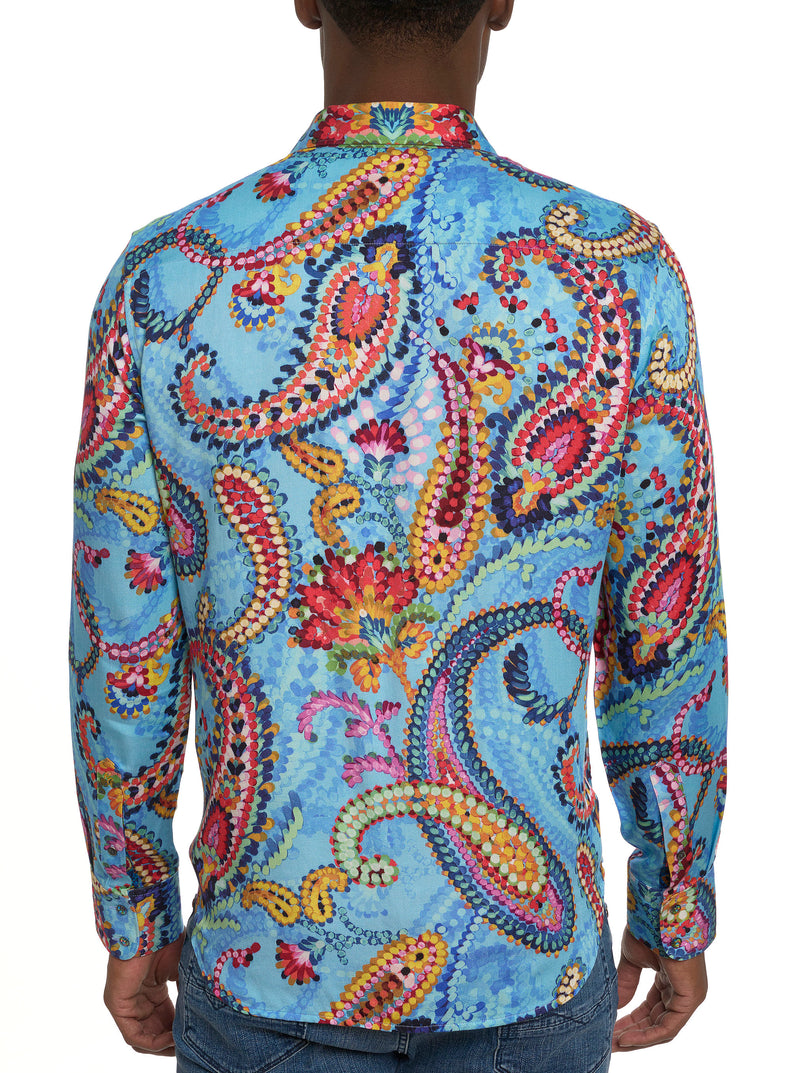 LIMITED EDITION AMAZE ME PAISLEY LONG SLEEVE BUTTON DOWN SHIRT