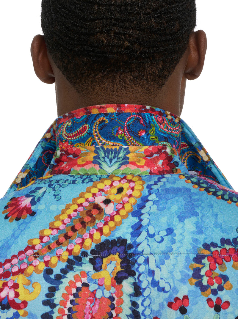 LIMITED EDITION AMAZE ME PAISLEY LONG SLEEVE BUTTON DOWN SHIRT