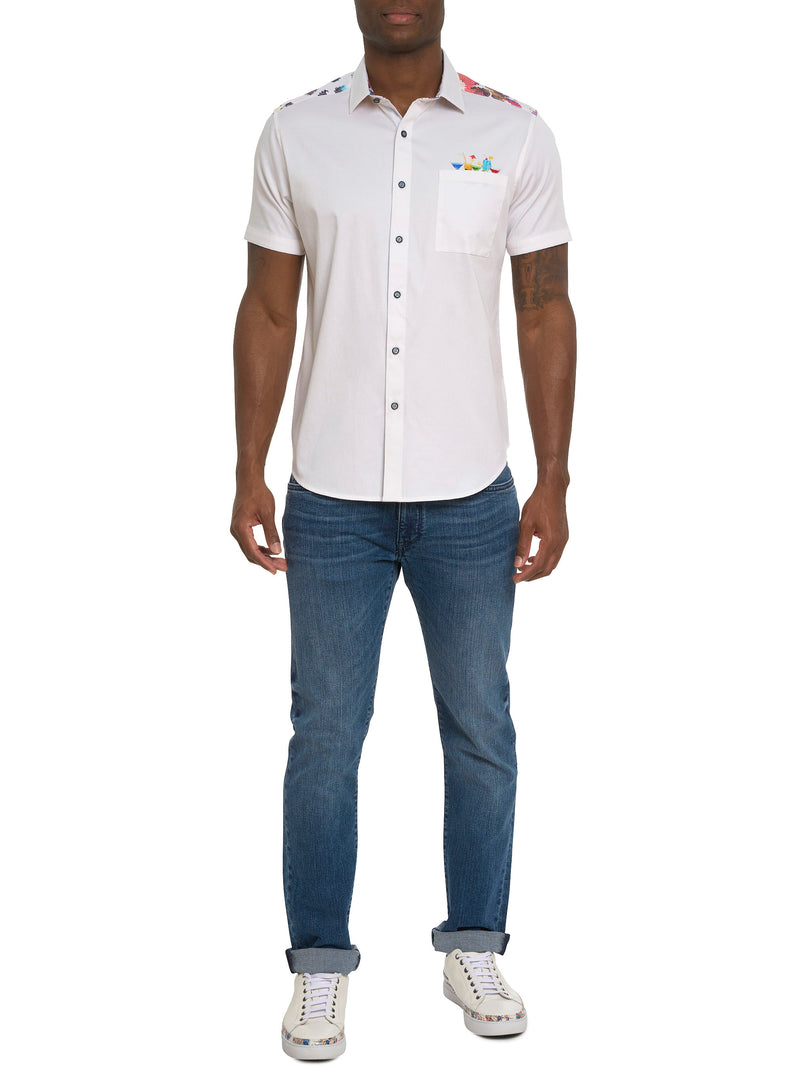 SPLASHDOWN SHORT SLEEVE BUTTON DOWN SHIRT TALL