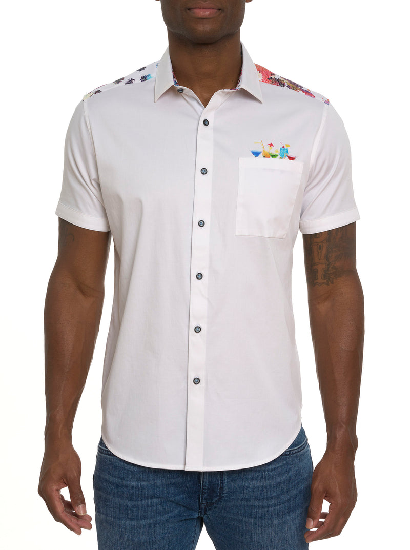 SPLASHDOWN SHORT SLEEVE BUTTON DOWN SHIRT TALL