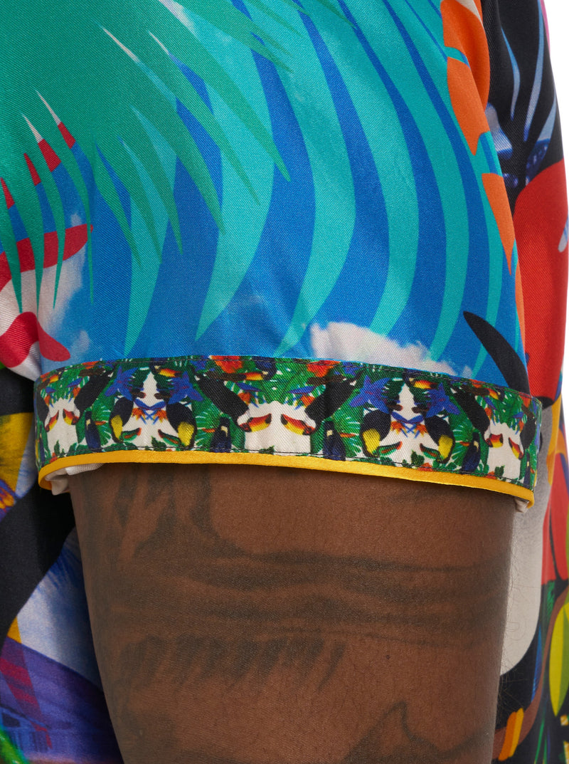 LIMITED EDITION THE TOUCAN MIX SHORT SLEEVE BUTTON DOWN SHIRT BIG