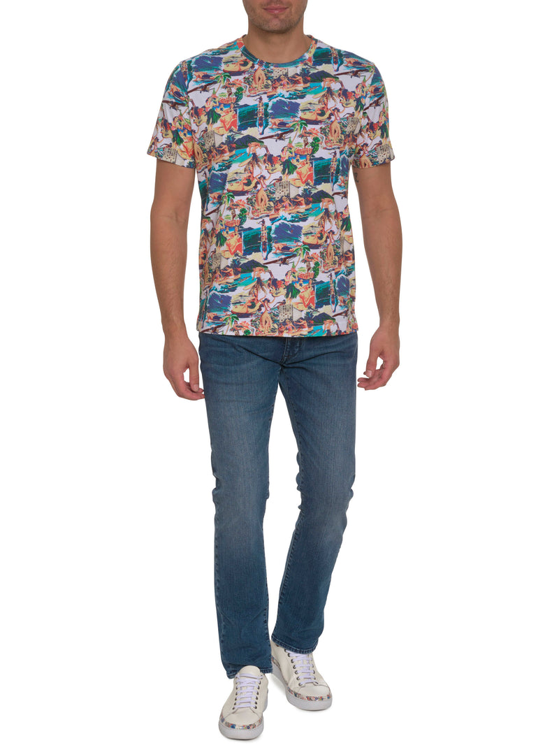 HAWAIIAN SUMMER GRAPHIC T-SHIRT