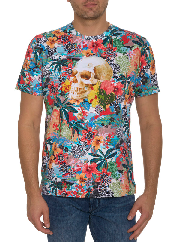 TROPICAL SKULL GRAPHIC T-SHIRT