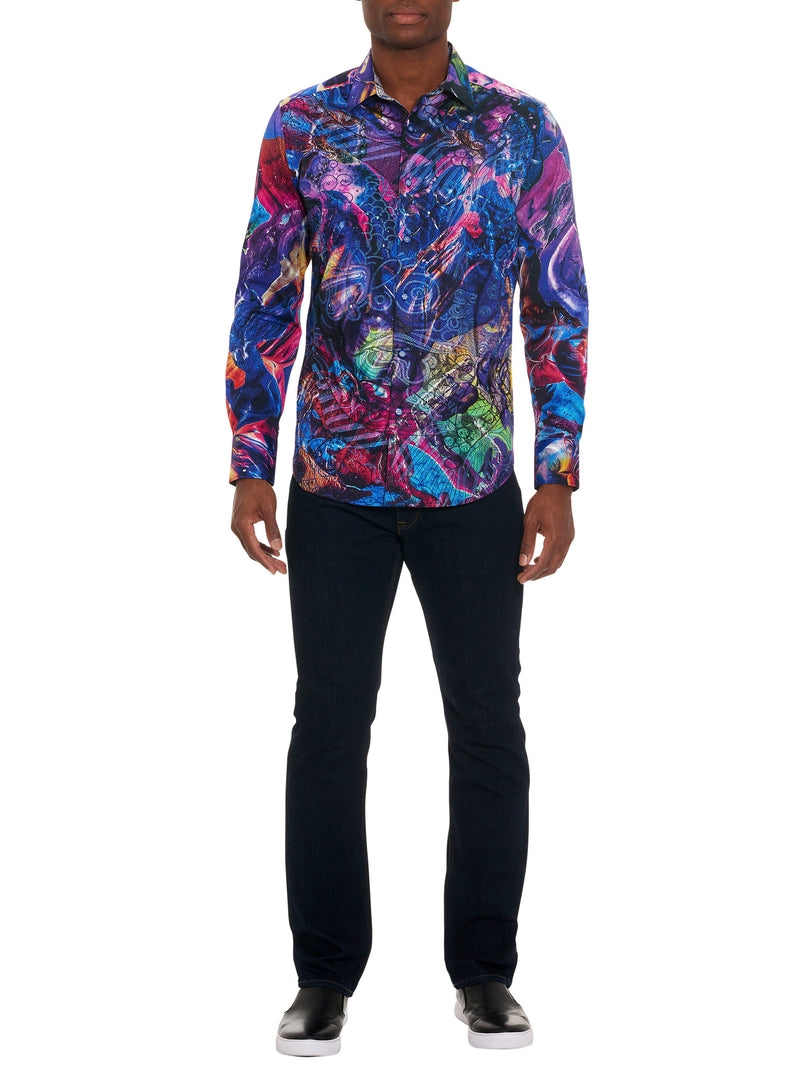 QUASAR LONG SLEEVE BUTTON DOWN SHIRT