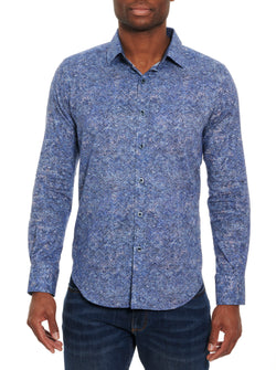 COSMIC WAVE LONG SLEEVE BUTTON DOWN SHIRT