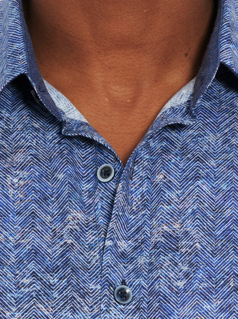 COSMIC WAVE LONG SLEEVE BUTTON DOWN SHIRT
