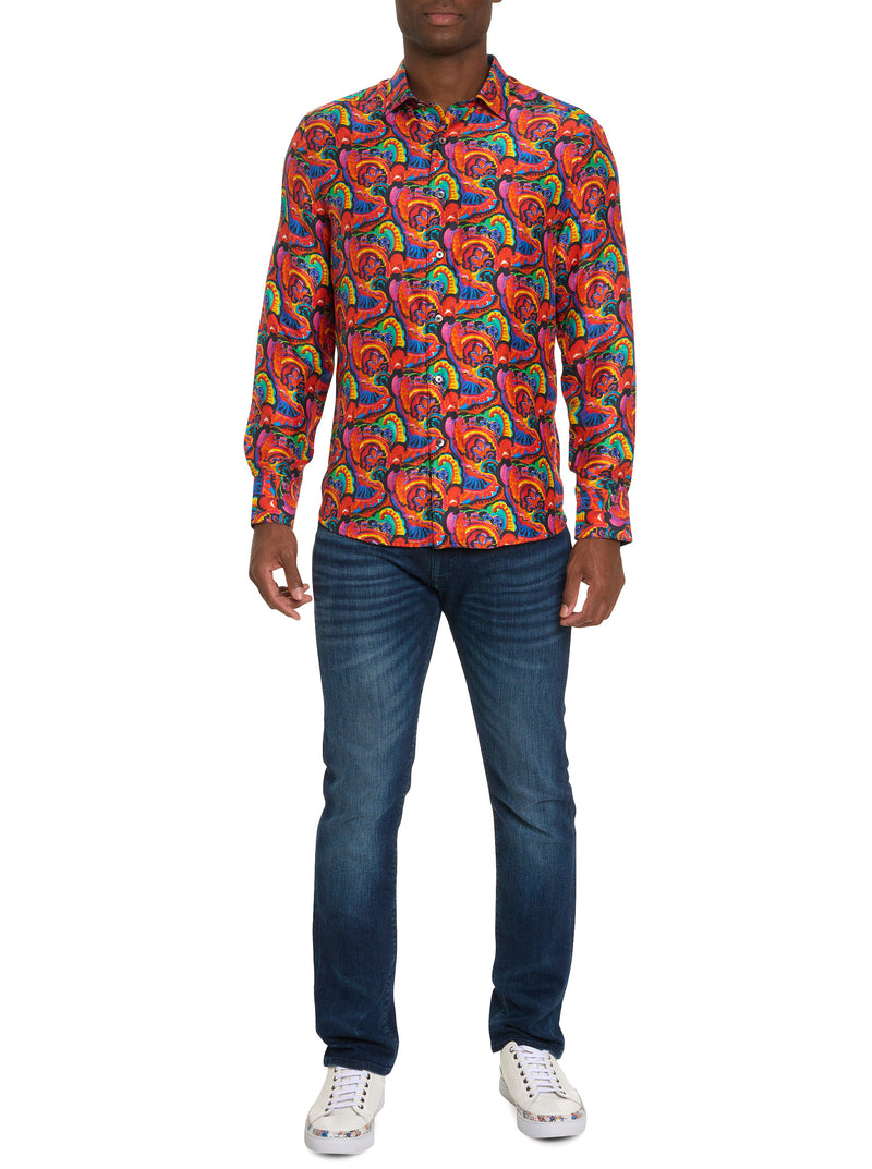 LIMITED EDITION INTERWOVEN NEON LONG SLEEVE BUTTON DOWN SHIRT BIG