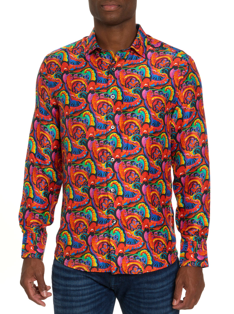 LIMITED EDITION INTERWOVEN NEON LONG SLEEVE BUTTON DOWN SHIRT