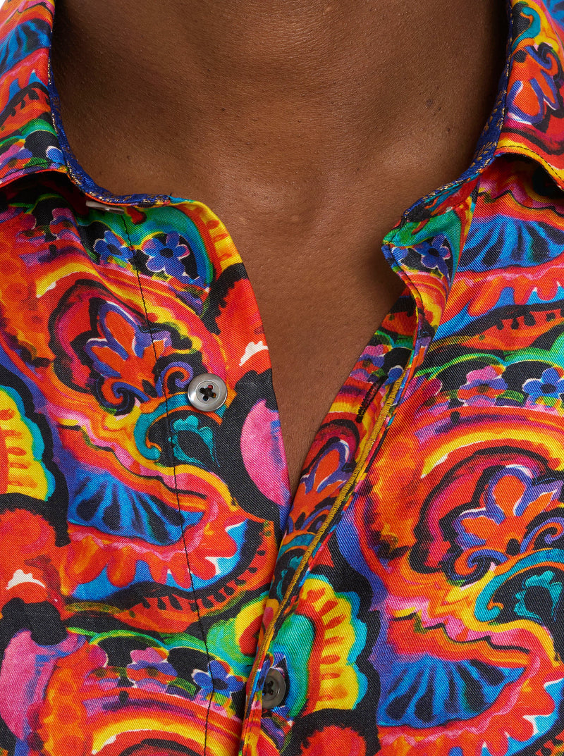 LIMITED EDITION INTERWOVEN NEON LONG SLEEVE BUTTON DOWN SHIRT BIG