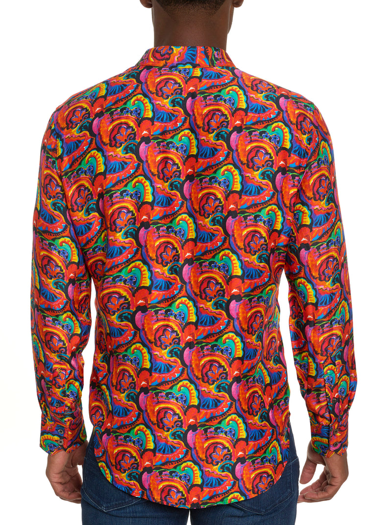 LIMITED EDITION INTERWOVEN NEON LONG SLEEVE BUTTON DOWN SHIRT
