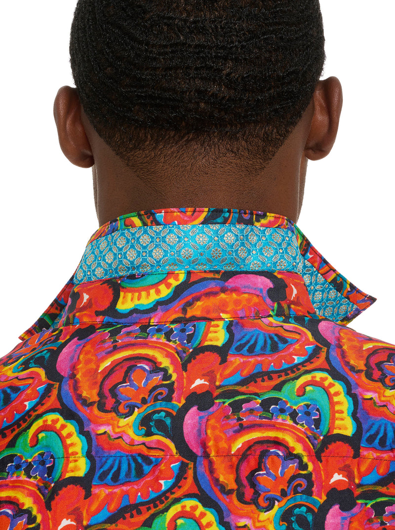 LIMITED EDITION INTERWOVEN NEON LONG SLEEVE BUTTON DOWN SHIRT BIG