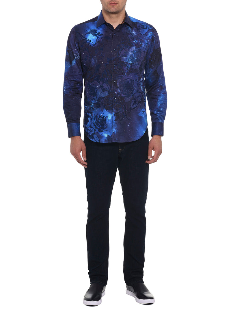 LIMITED EDITION COSMIC GARDEN LONG SLEEVE BUTTON DOWN SHIRT BIG